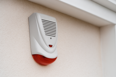 Sirena exterior cableada, con estrobo.